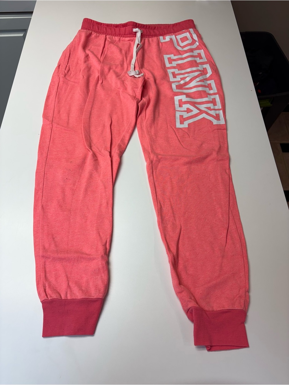 PINK Victoria's Secret Coral Pink Logo Joggers